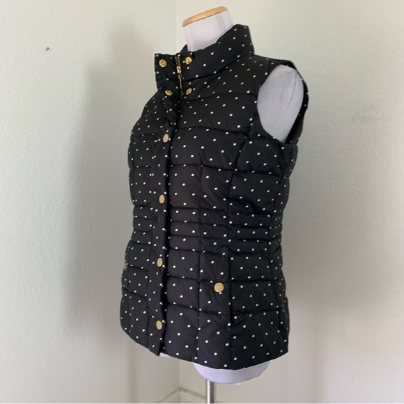 Charter club black and white polkadot puffer vest Full Zip Pockets Sz Petite S - Picture 7 of 16